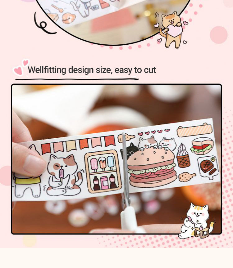 4Mew Mew's Life Cartoon Cat Washi Tape2