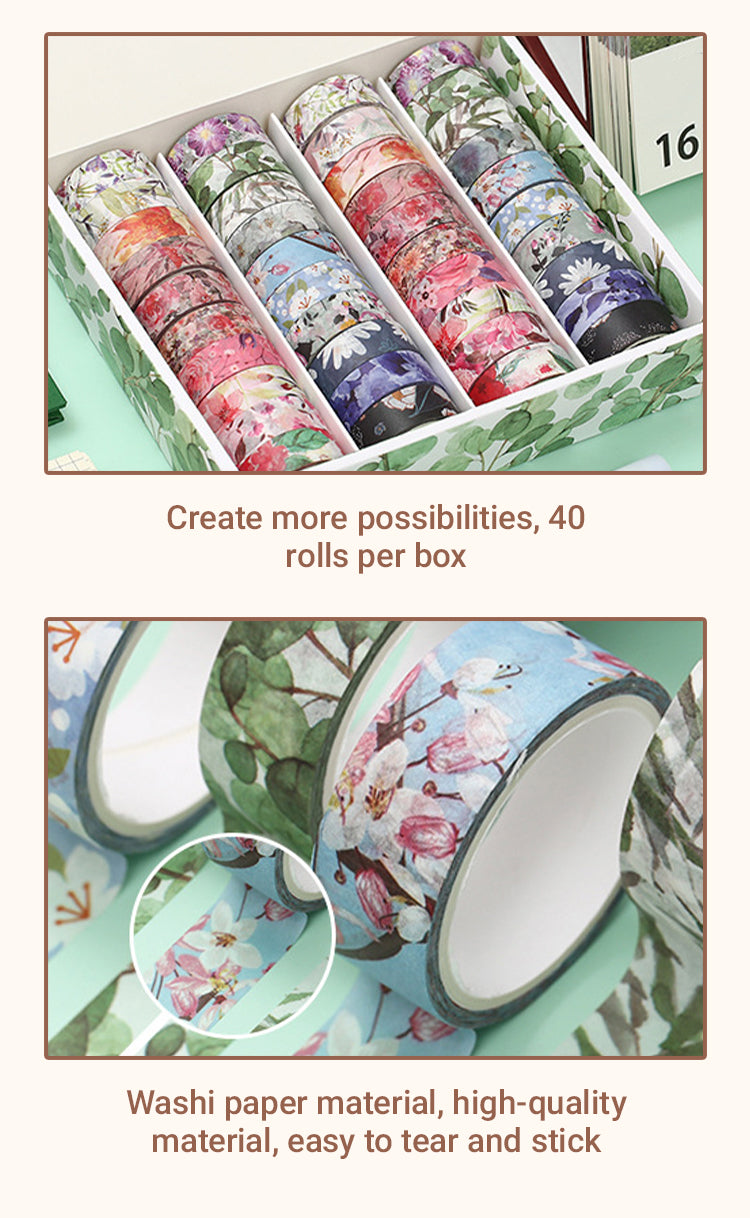 4Pastoral Flower Washi Tape Set1