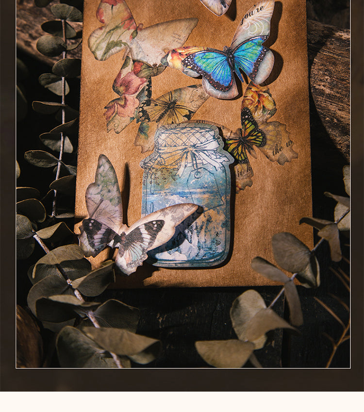 4Retro Silhouette Stickers - Cat, Butterfly, Bird, Leaf, Flower3