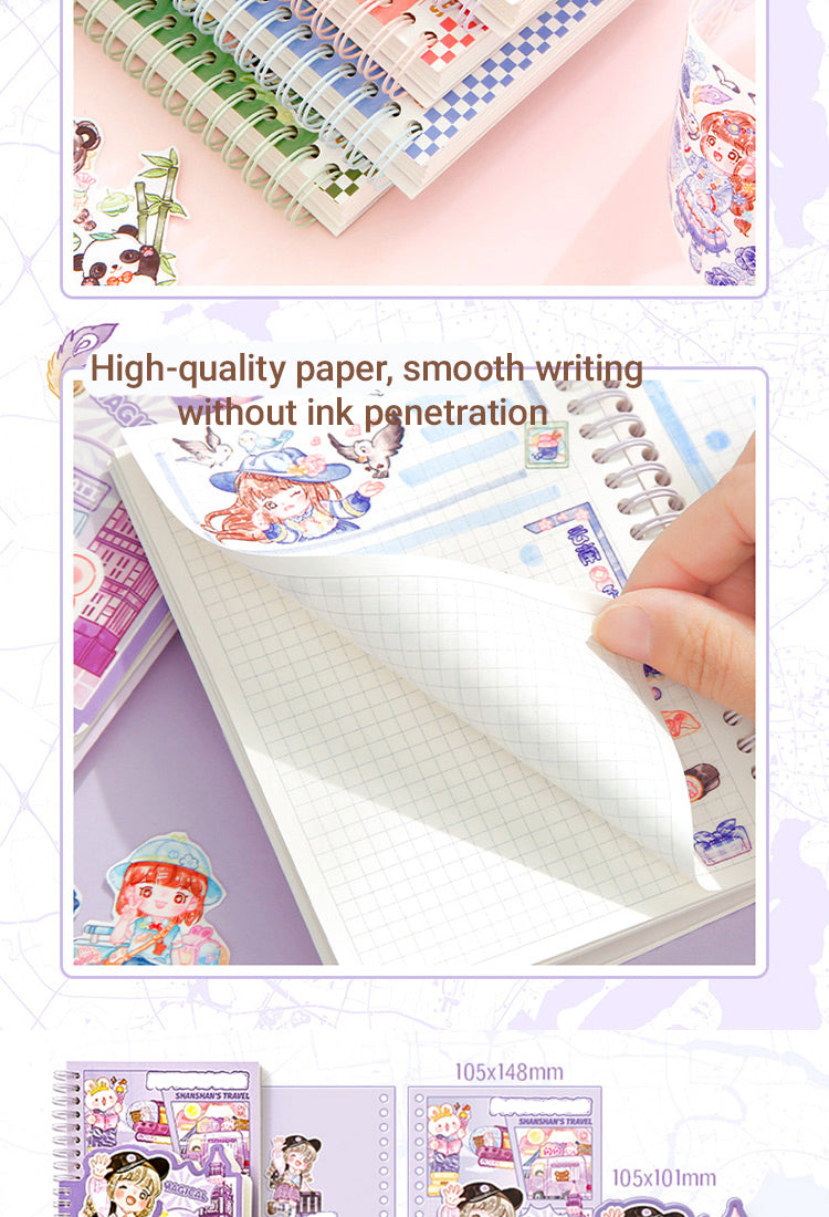 4ShanShan's Travel Series Kawaii Cartoon Journal Notebook2