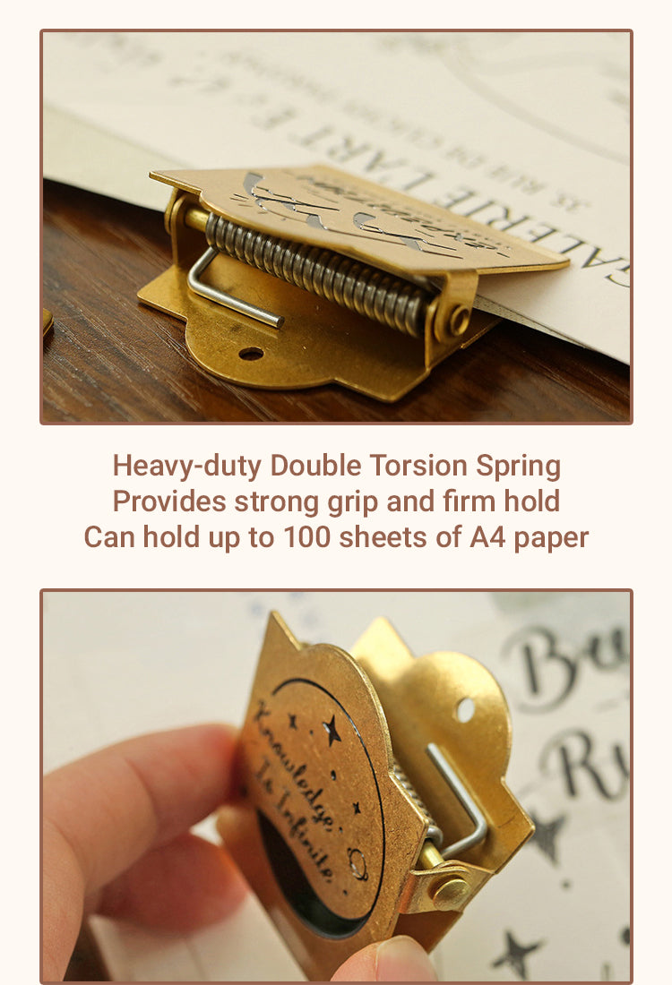 4Vintage Brass Clip Journal Stationery Clip1