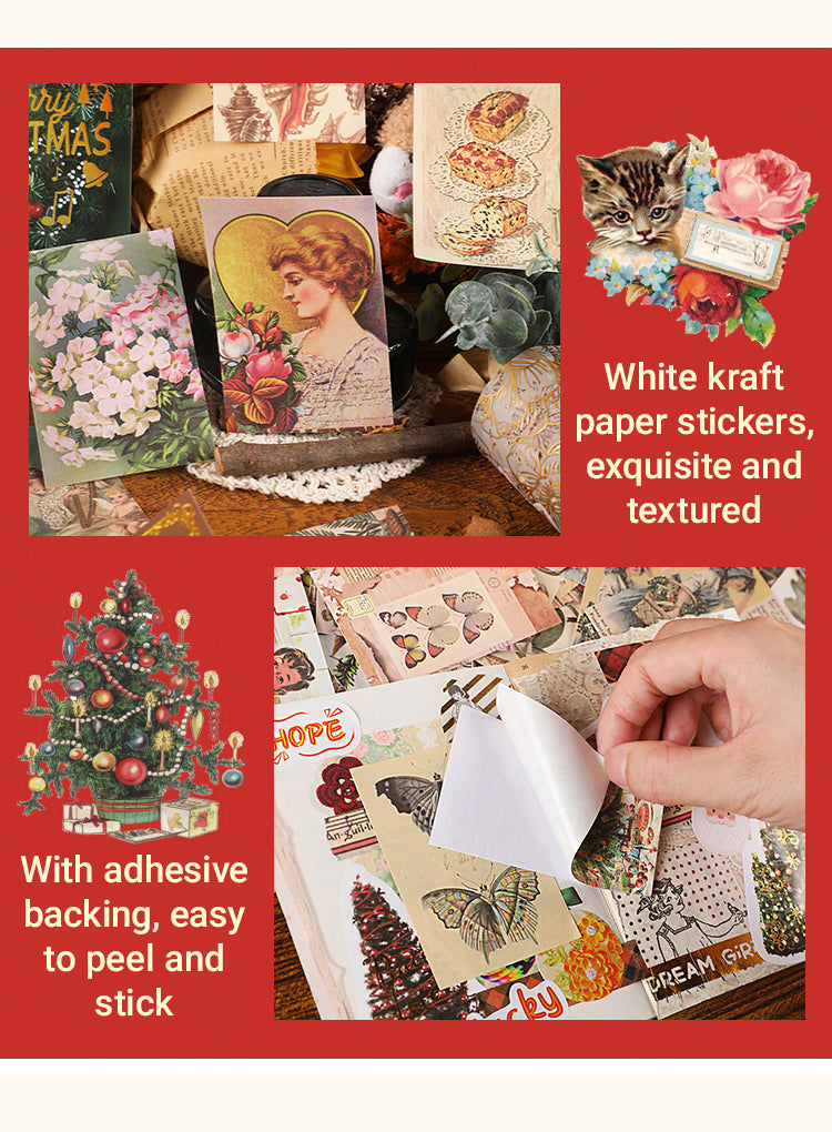 4Vintage Christmas Sticker Book - Flowers, Butterflies, Food, Posters, Christmas1