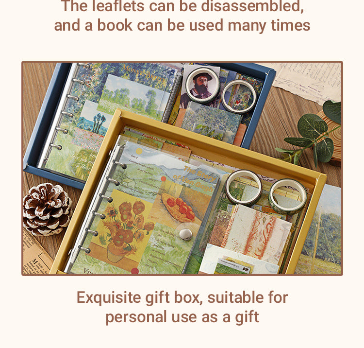 4Vintage European Style Simple Oil Painting Gift Box Journal Set2
