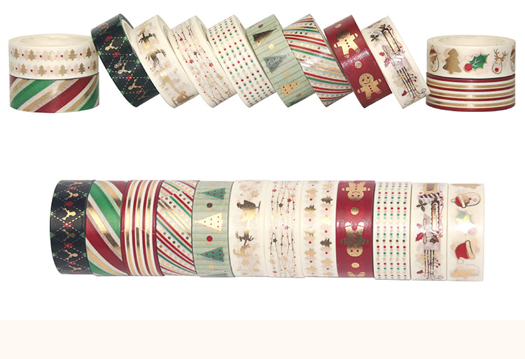 512 Rolls Gold Foil Basic Christmas Washi Tape Set2