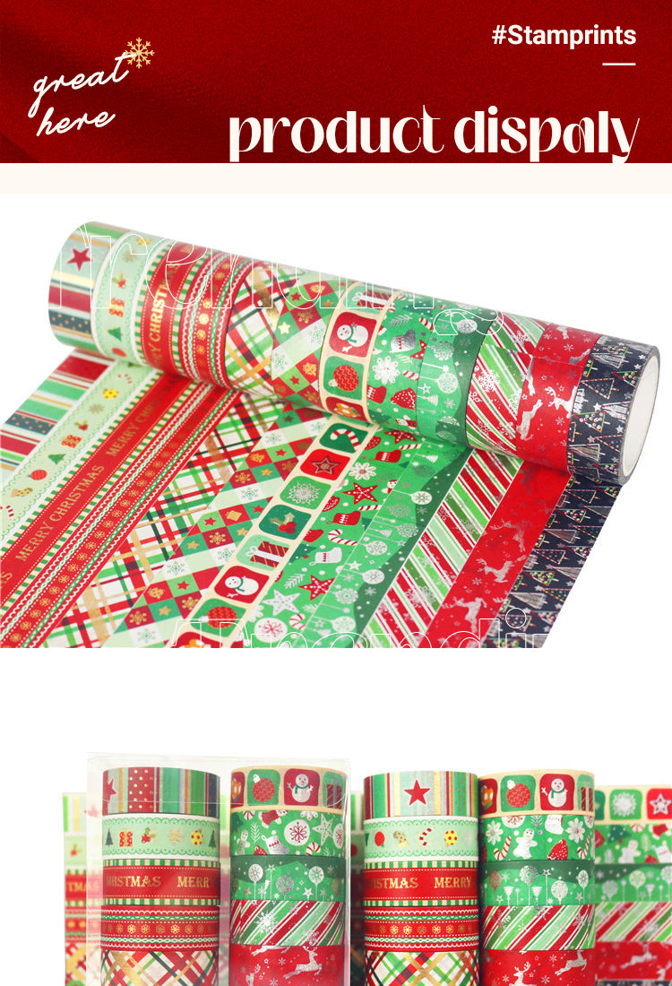 512 Rolls Silver and Gold Foil Christmas Washi Tape Set1