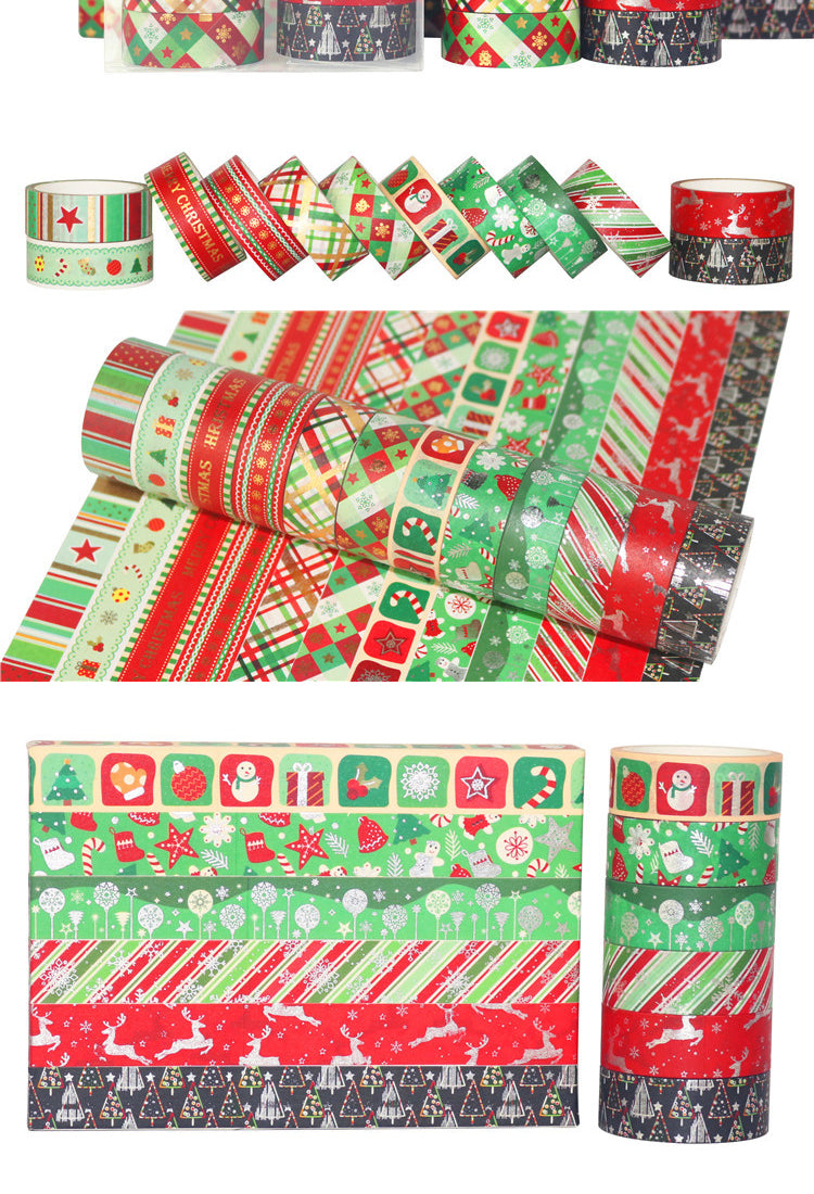 512 Rolls Silver and Gold Foil Christmas Washi Tape Set2