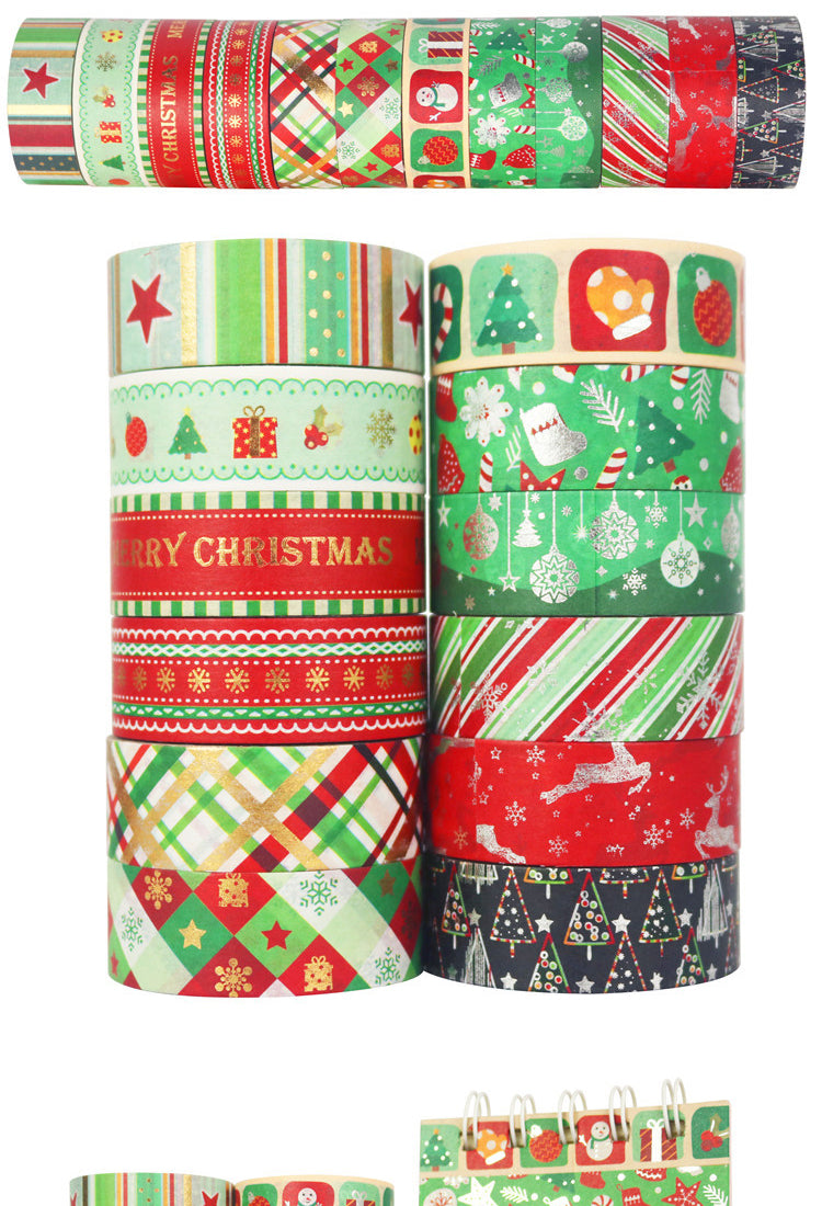 512 Rolls Silver and Gold Foil Christmas Washi Tape Set3