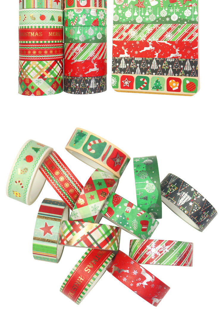 512 Rolls Silver and Gold Foil Christmas Washi Tape Set4