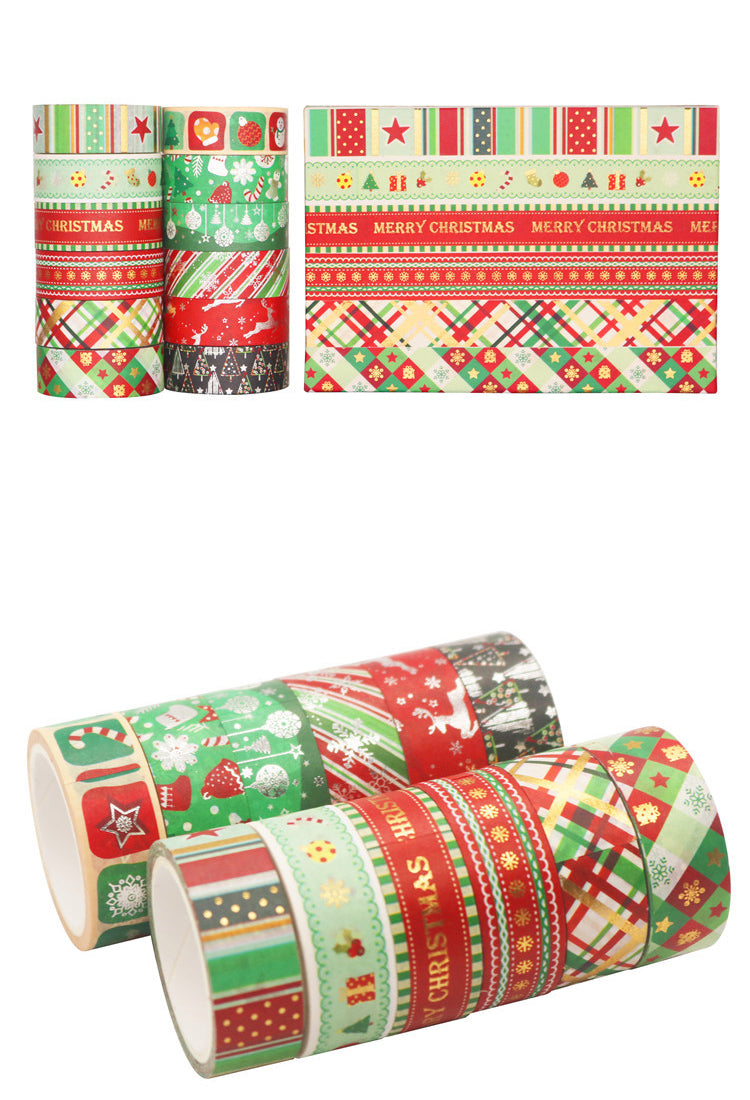 512 Rolls Silver and Gold Foil Christmas Washi Tape Set5