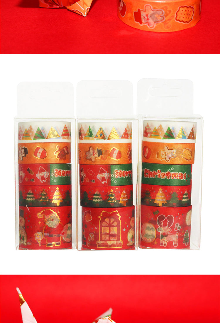 55 Rolls Cartoon Gold Foil Christmas Washi Tape Set3