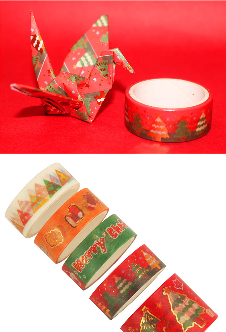 55 Rolls Cartoon Gold Foil Christmas Washi Tape Set6