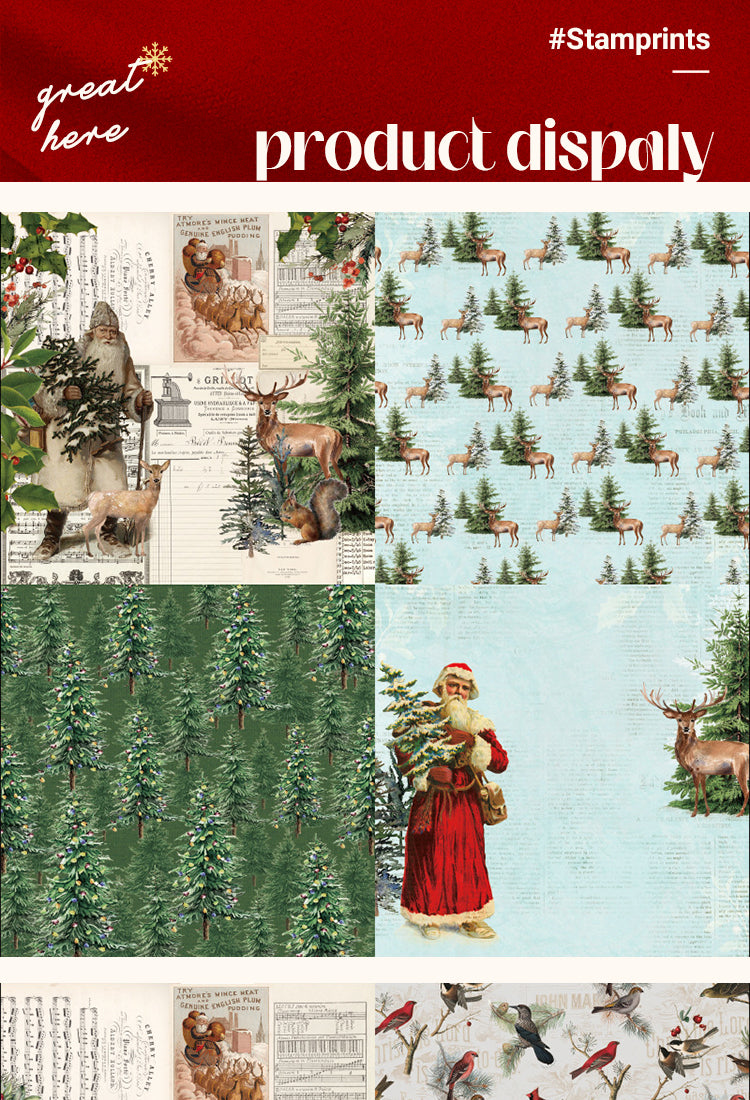 56-inch Vintage Christmas Background Paper1