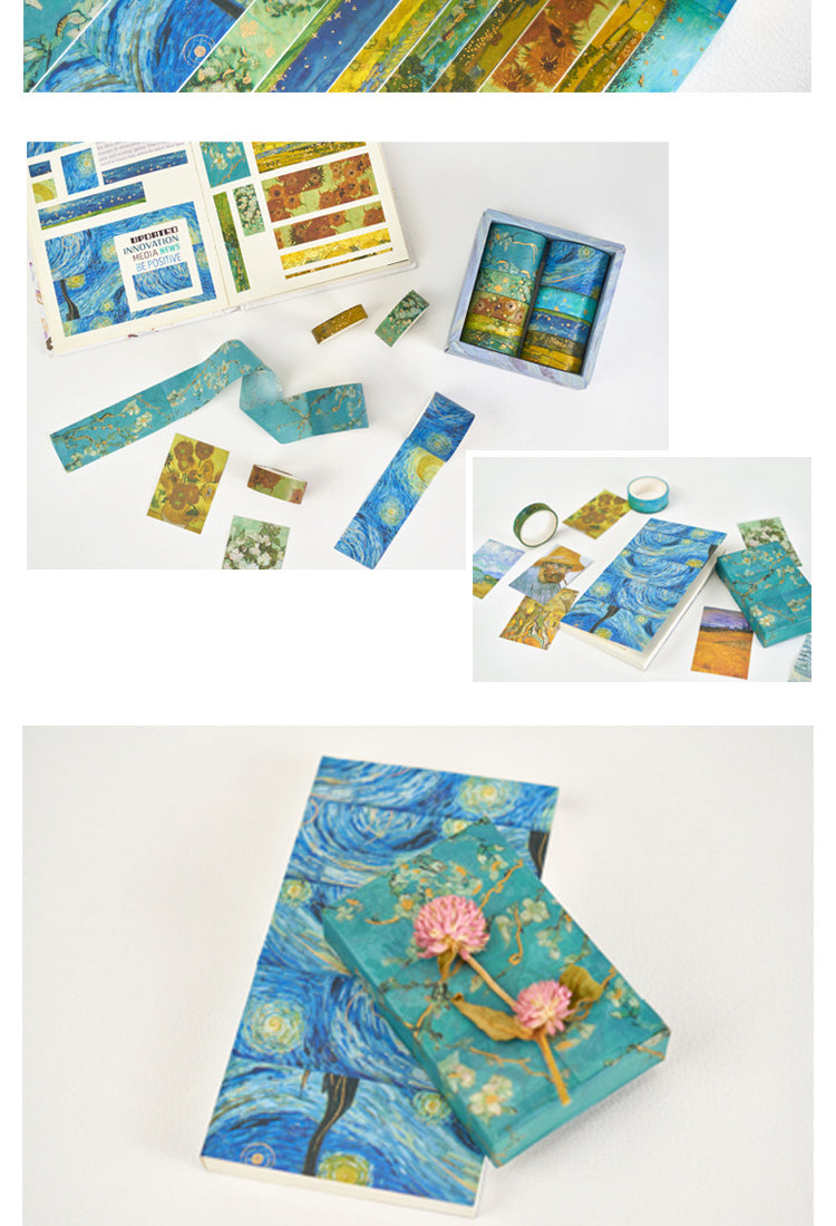 58 Rolls Foil Washi Tape Set - Butterfly, Van Gogh, Floral Print, Geometric10
