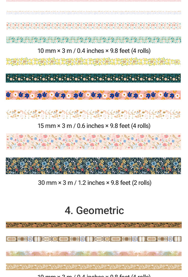 58 Rolls Foil Washi Tape Set - Butterfly, Van Gogh, Floral Print, Geometric14