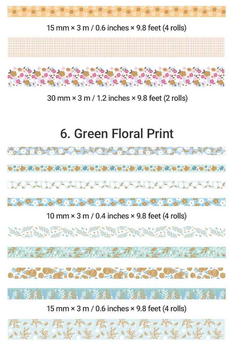 58 Rolls Foil Washi Tape Set - Butterfly, Van Gogh, Floral Print, Geometric16