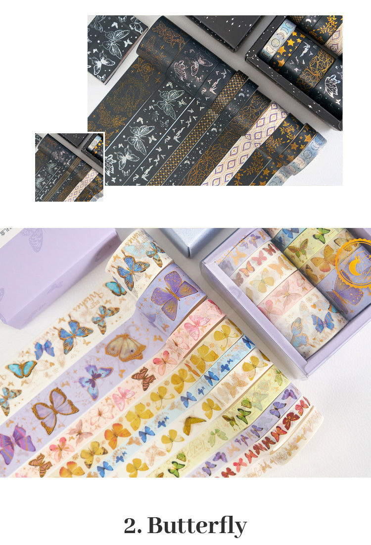 58 Rolls Foil Washi Tape Set - Butterfly, Van Gogh, Floral Print, Geometric2