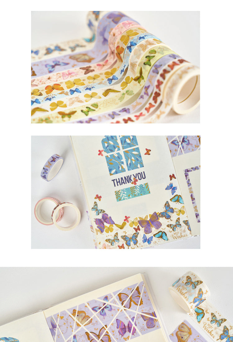 58 Rolls Foil Washi Tape Set - Butterfly, Van Gogh, Floral Print, Geometric3