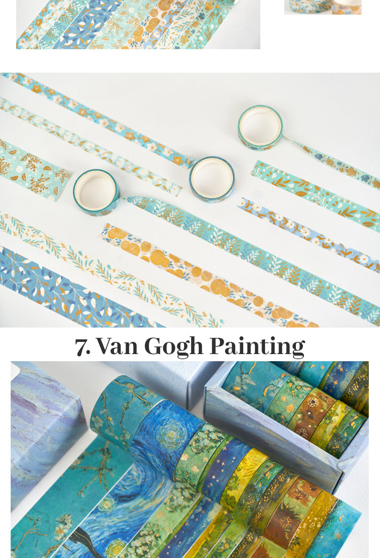 58 Rolls Foil Washi Tape Set - Butterfly, Van Gogh, Floral Print, Geometric9
