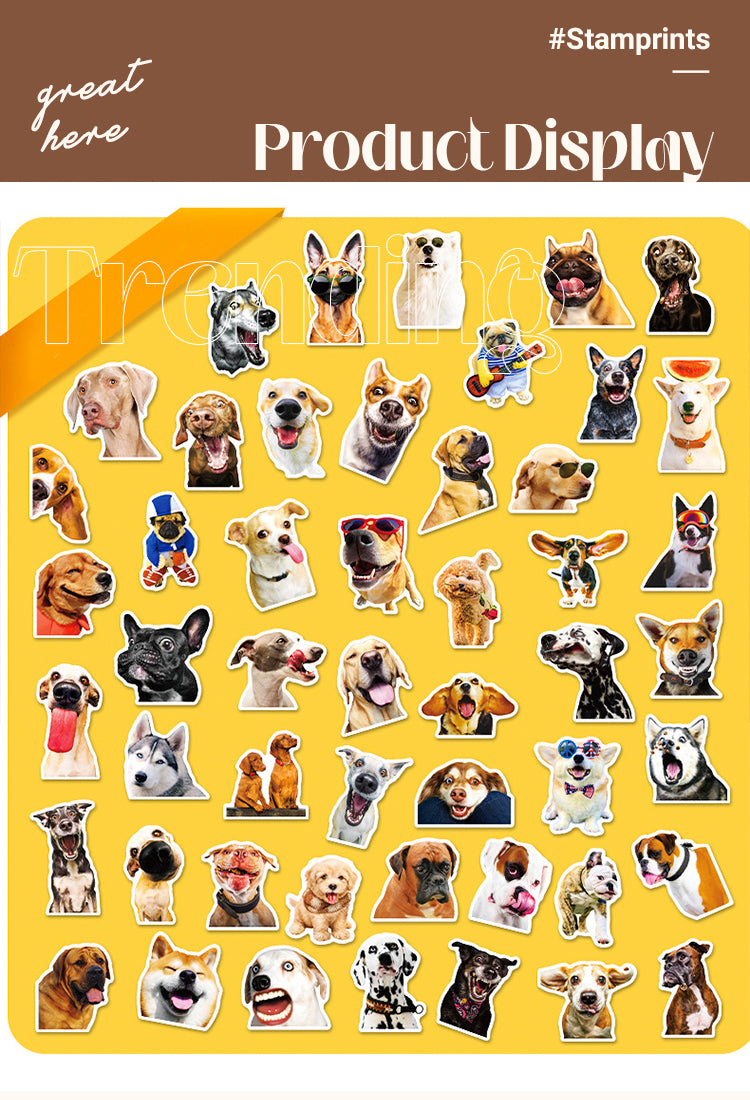 5Adorable Pet Collection Realistic Dog Expression Stickers1