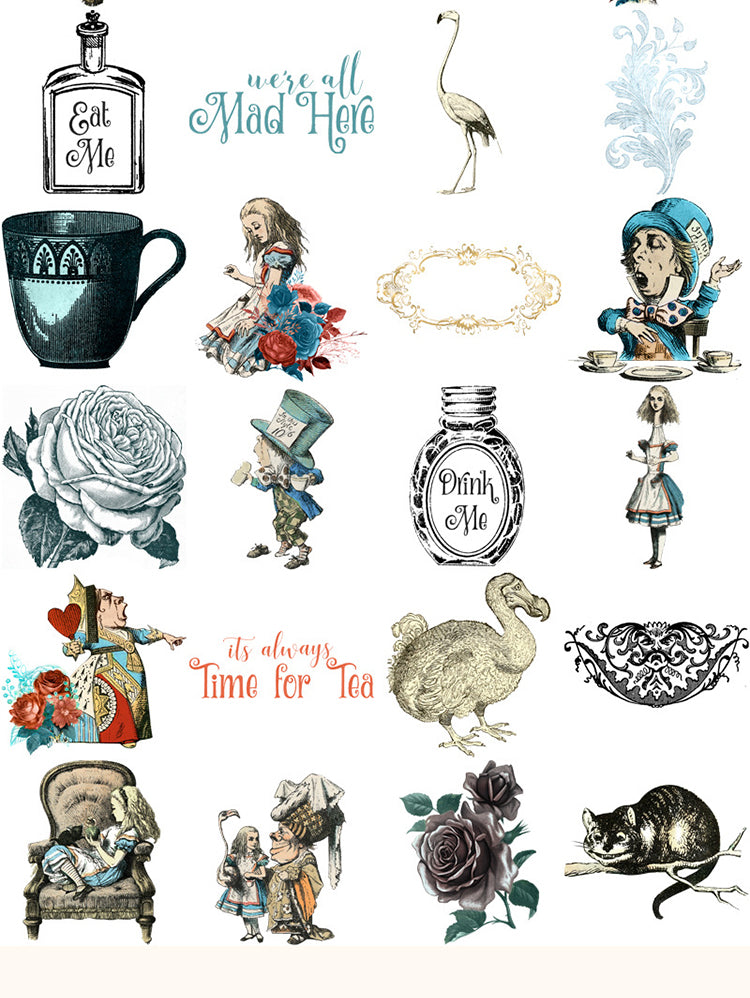 5Alice in Wonderland-themed Decorative Stickers4