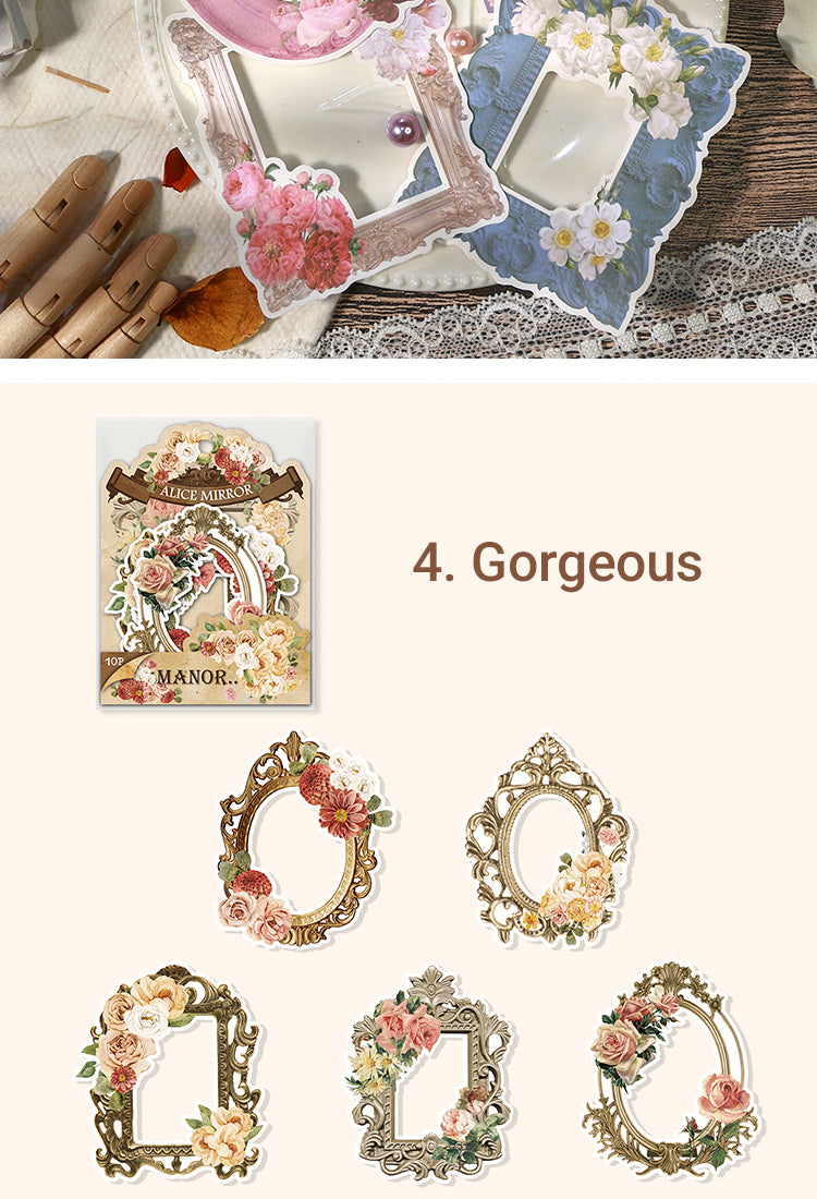 5Alice's Floral Mirror Frame Collection Scrapbook Paper14