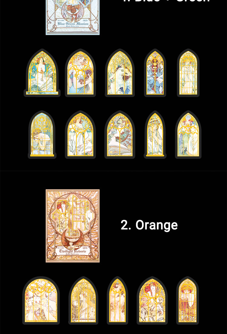 5Alphonse Mucha Art Window-Shaped PET Stickers9
