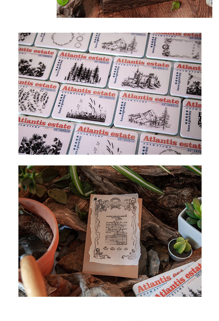 5Atlantis Mysterious Manor Series Plant Scenery Rubber Stamp4