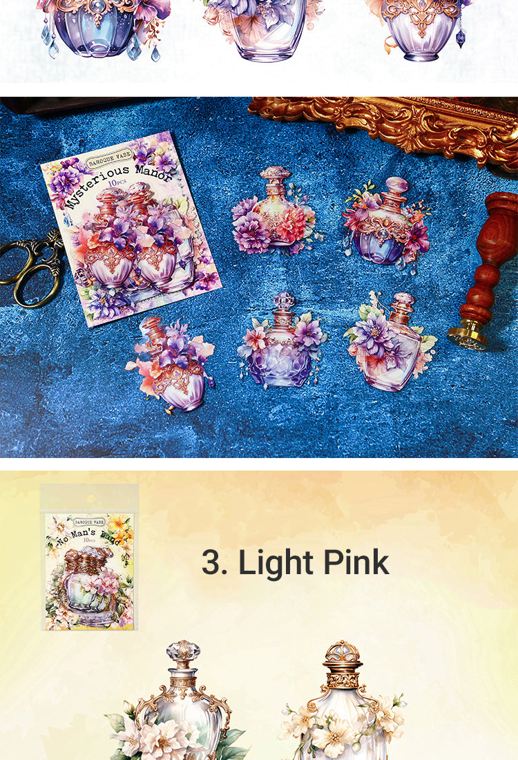 5Baroque Bottle and Flower PET Stickers10