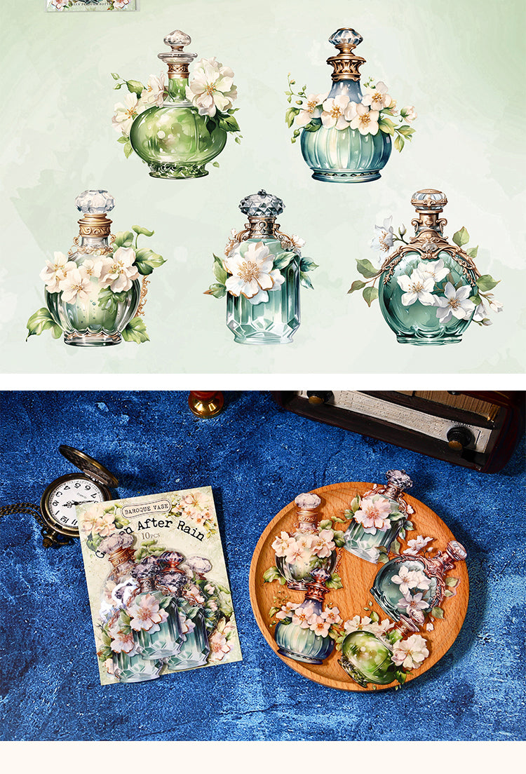 5Baroque Bottle and Flower PET Stickers12