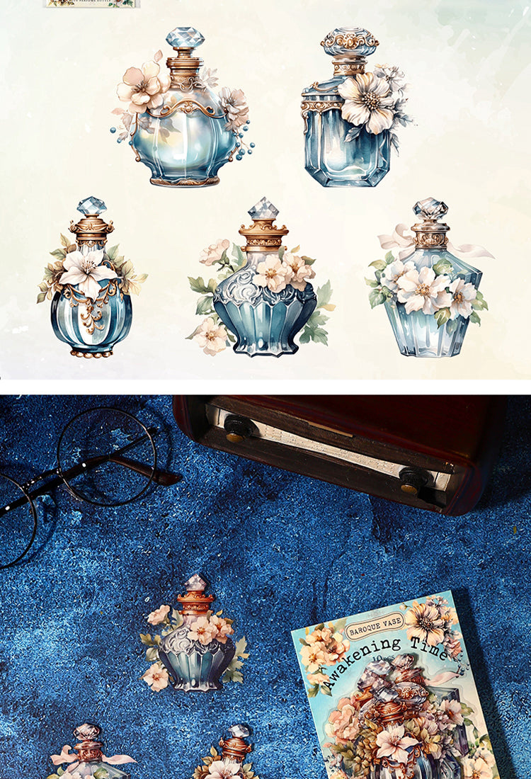 5Baroque Bottle and Flower PET Stickers8