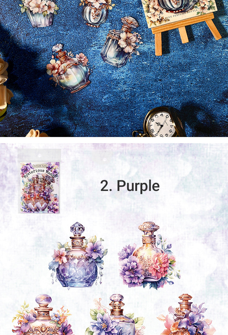 5Baroque Bottle and Flower PET Stickers9