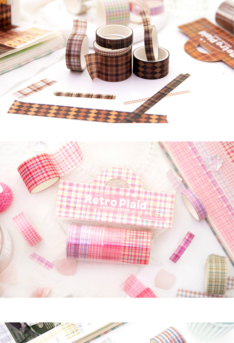 5Basic Plaid Washi Decorative Tape (6 Rolls)3