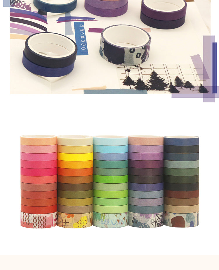 5Basic Solid Color Washi Tape Set (11 Rolls)9