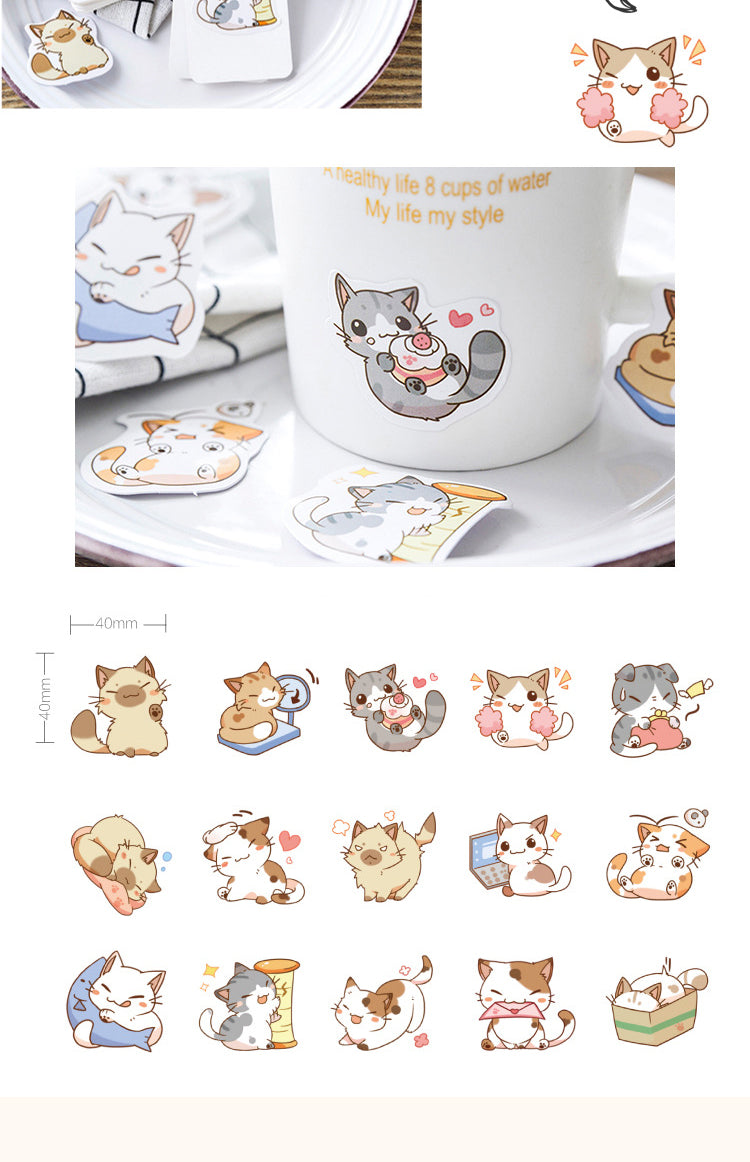 5Be My Cat Cartoon Self-adhesive Stickers5