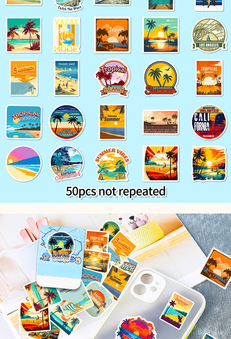 5Beach Vacation Travel Vinyl Stickers2