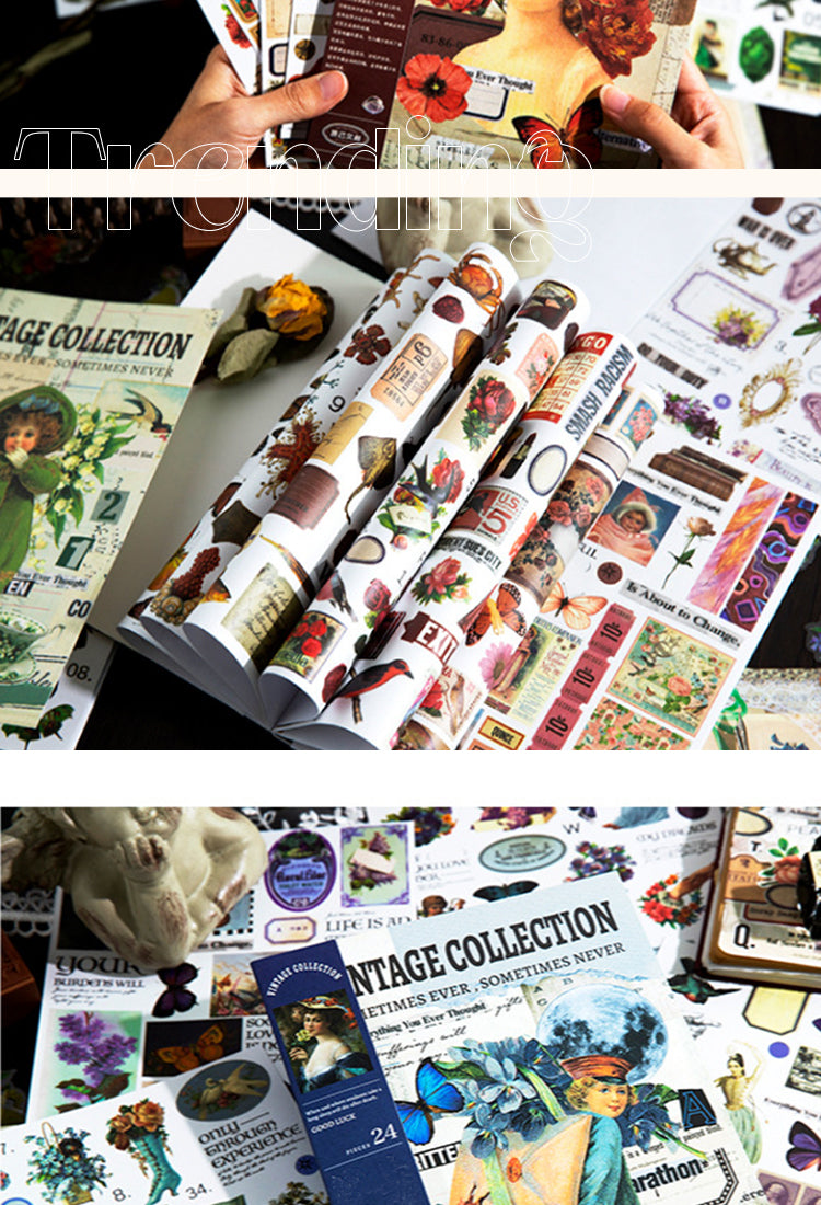 5Beautiful Collection Series Retro Plant Sticker Book2