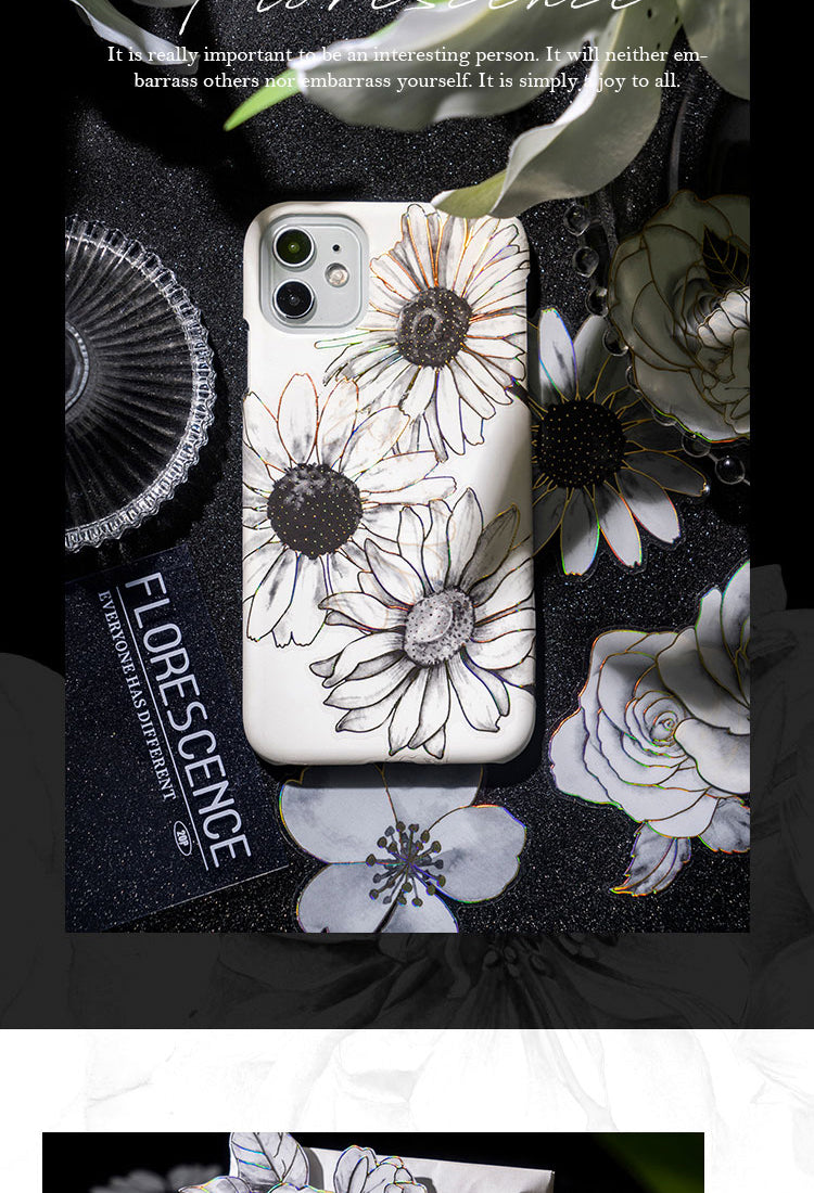 5Blooming Flowers in the Dark Night Hot Stamping Flowers PET Stickers4