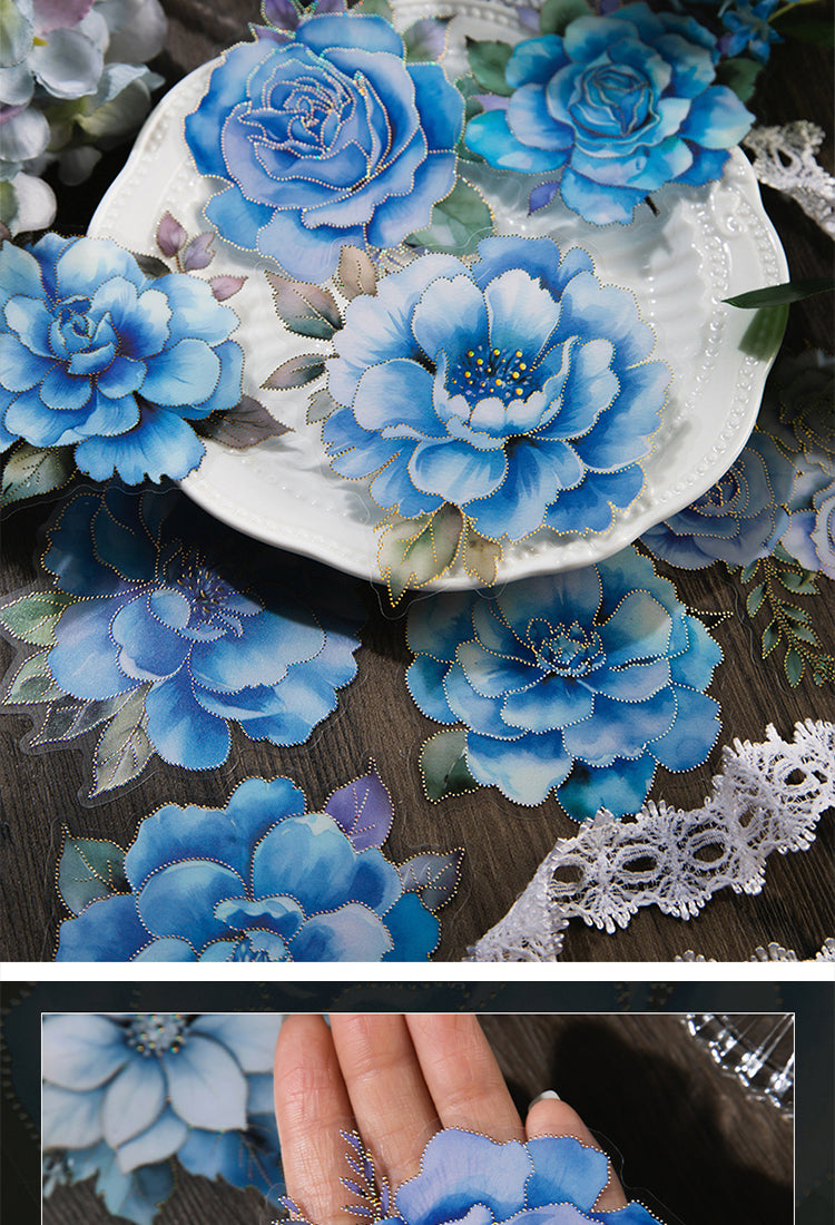 5Blue Flower and Plant Laser PET Sticker2