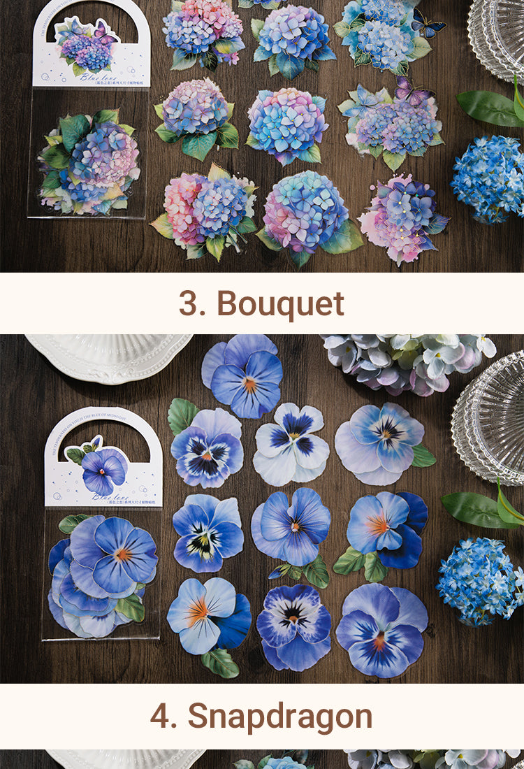 5Blue Flower and Plant Laser PET Sticker9