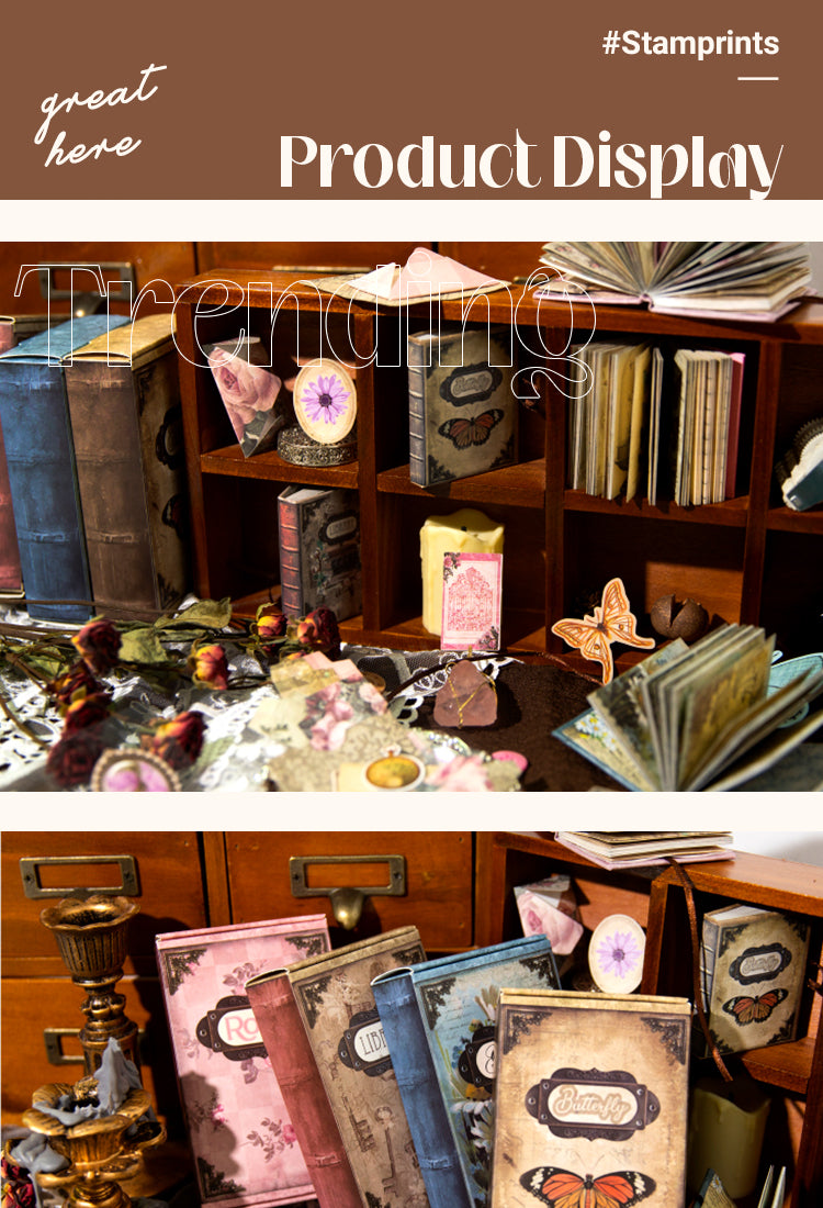 Material Paper - Book of Memories Mini Scrapbook Paper - Rose, Daisy, Buttefly, Magic