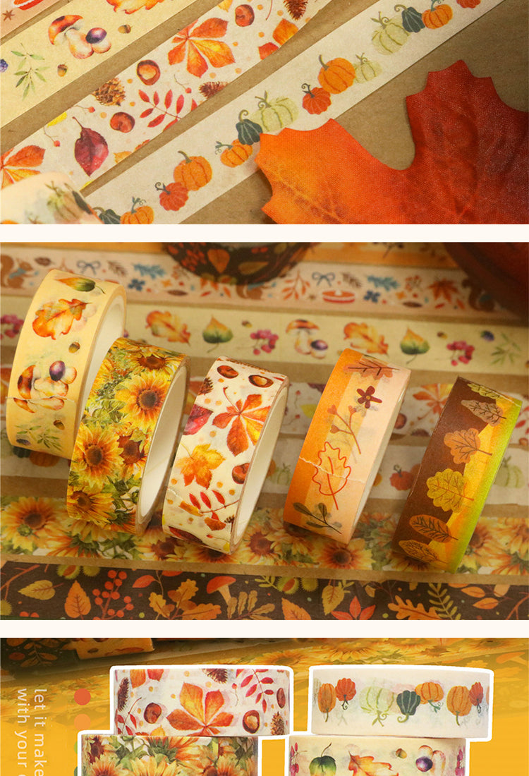 5Botanical Autumn Washi Tape Set (10 Rolls)3