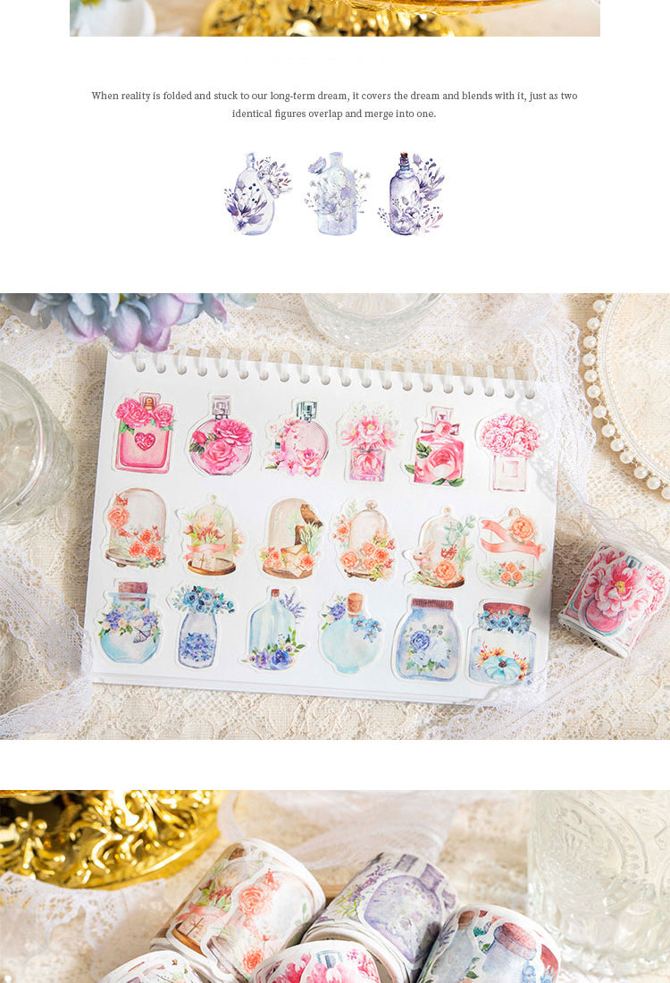 5Bottle and Flower Rolled Washi Stickers3