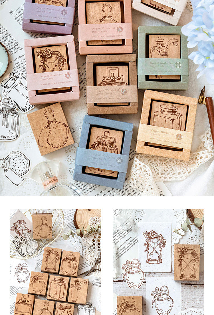 5Bottle's Light and Shadow Series Bottle Theme Wooden Rubber Stamp4