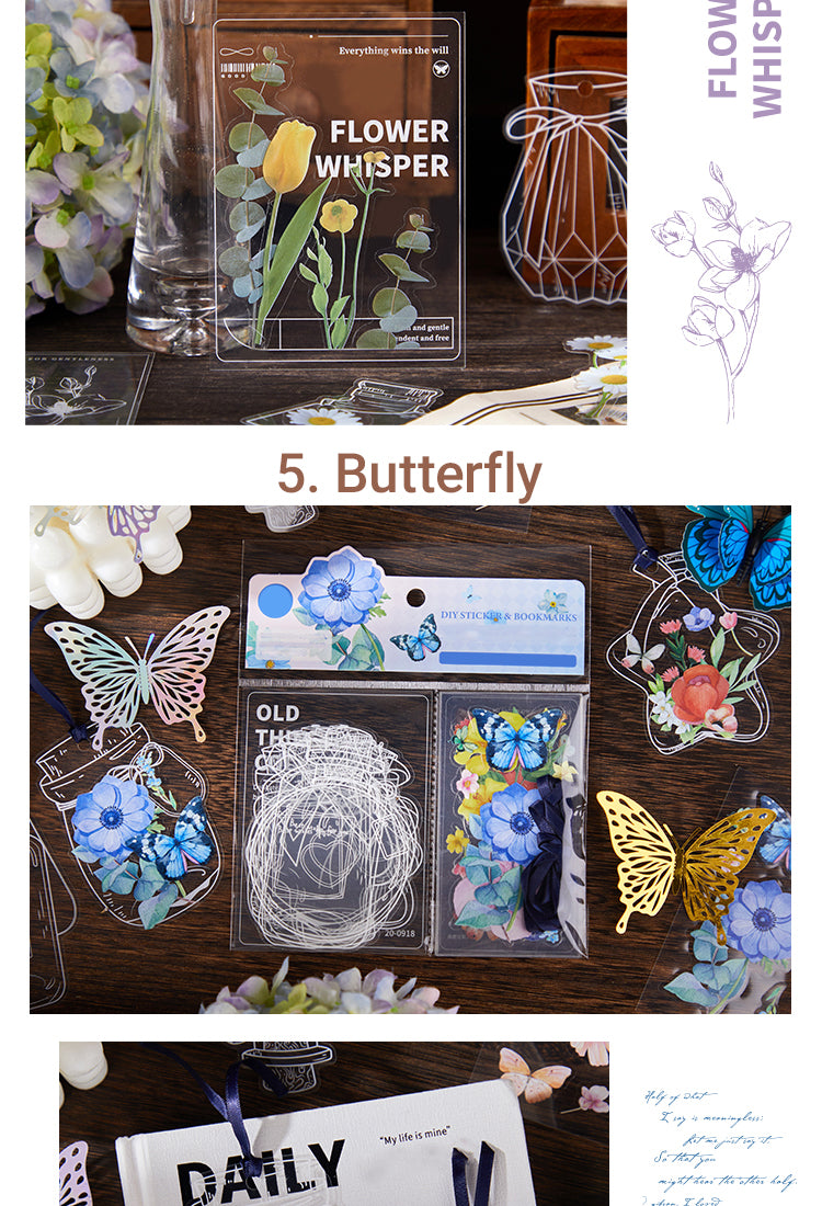 5Bottles Themed PET Stickers - Dessert, Little Prince, Travel, Flower, Butterfly, Plant7