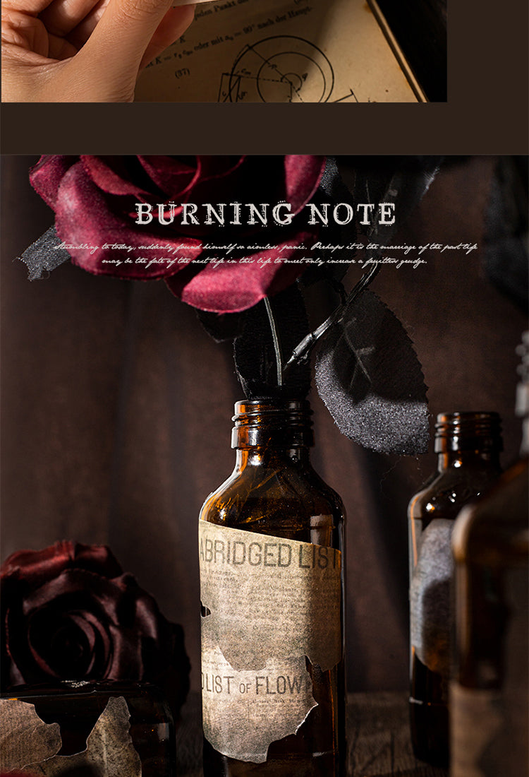 5Burning Note Creative Burnt Edge Decorative Stickers-Artists Manuscripts, Music Scores4
