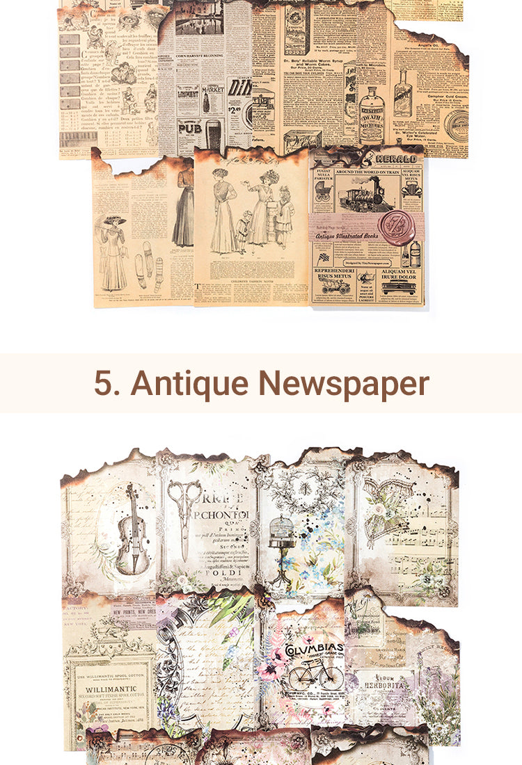 5Burnt Pages Scrapbook Paper - Letters, Manuscripts, Music, Newspaper11