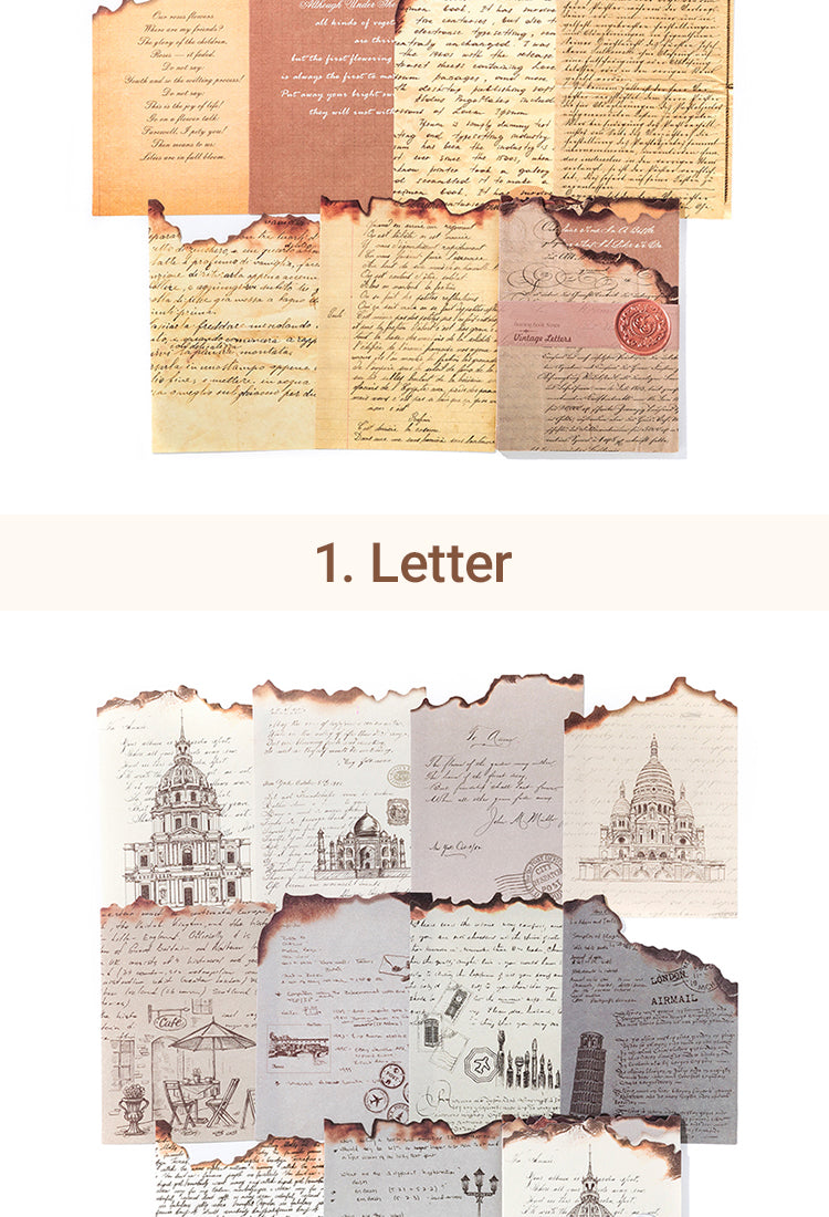 5Burnt Pages Scrapbook Paper - Letters, Manuscripts, Music, Newspaper8