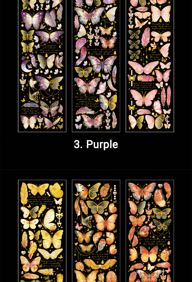 5Butterfly-themed Holographic Hot Stamping PET Sticker Sheet9