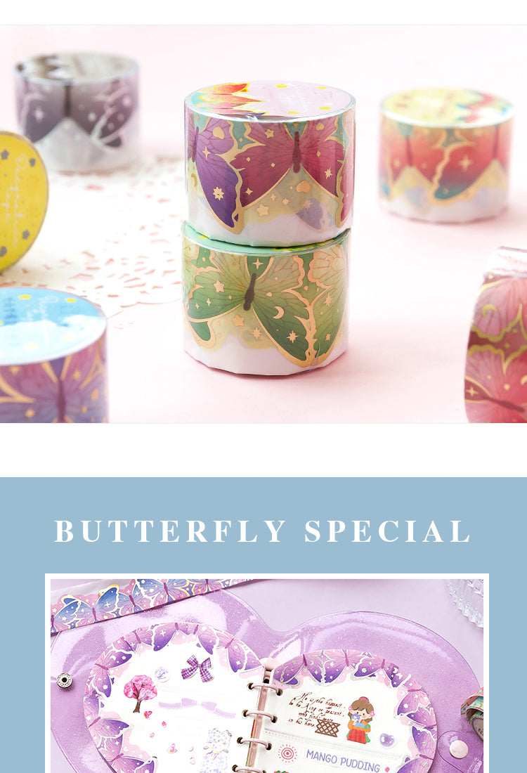 5Butterfly Foil Stamped Washi Decorative Tape3