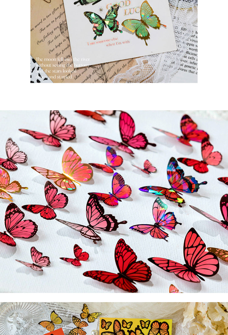 5Butterfly Holographic Hot Stamping Coated Paper Sticker Sheets4